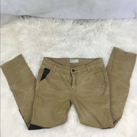 Free People Denim - Free People Patchwork Tan Jeans Free People Denim - Free People Patchwork Tan Jeans